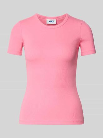 Jack & Jones T-Shirt mit geripptem Rundhalsausschnitt Modell FRANKIE in Pink, Gr&ouml;&szlig;e XL