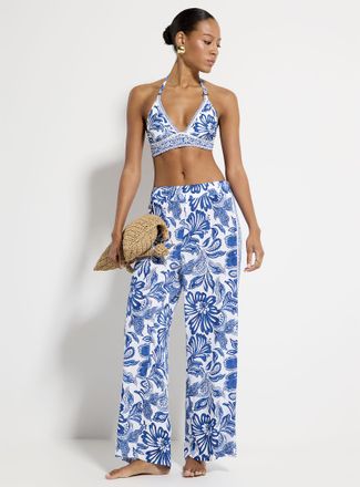 La Blanca Womens Botanical earthenware wide-leg pant