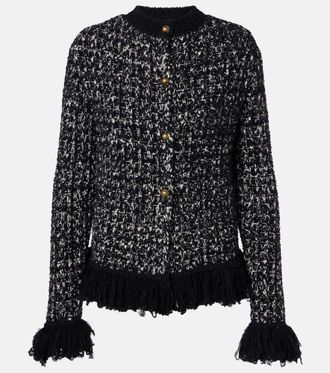 Moncler Fringed wool and cotton-blend cardigan