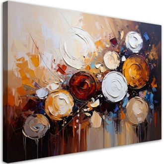 Artgeist Quadro su tela, Sfere colorate Cerchi Beige - 60x40
