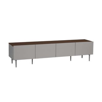 Sweeek Mueble de tv de metal y decoraci&oacute;n de madera con 4 puertas, 180 cm