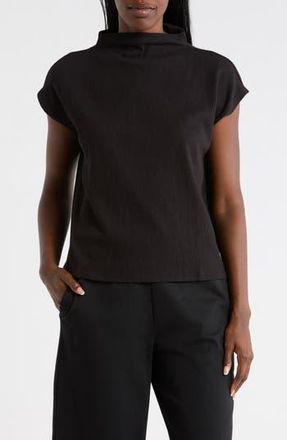 Eileen Fisher Funnel Neck Top in Black at Nordstrom Rack, Size X-Large