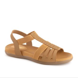 Andrea Womens Low Wedge Heel Sandal In Brown