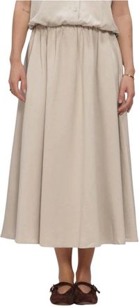 Simple Rokken, Dames, Beige, M, Polyester, Maxi Rok