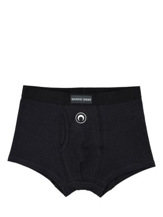 Marine Serre Boxer con ricamo Crescent Moon - Nero