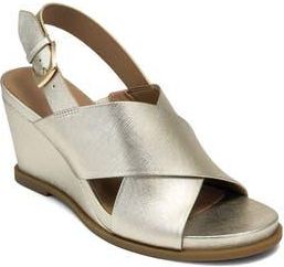Aerosoles Dayonara Wedge Sandal in Soft Gold at Nordstrom Rack, Size 7.5