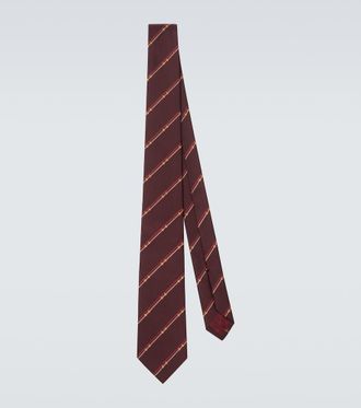 Gucci Corbata de jacquard de seda con Horsebit