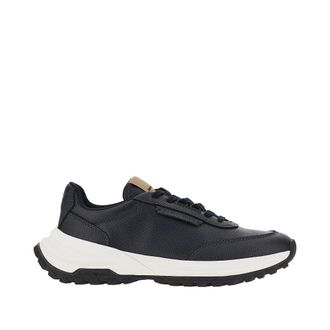 Emporio Armani Grained leather sneakers with logo Man 10