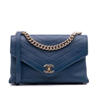 Chanel Chevron Flap Tas met Kettinghengsel