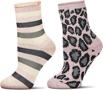 MeMoi Assorted 2-Pack Terry Cushioned Crew Socks in Pink at Nordstrom, Size 9