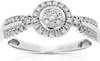Vir Jewels 1/4 cttw Lab Grown Diamond Engagement Ring in Sterling Silver For Women