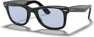Ray-Ban Mens Wayfarer Classic Sunglasses In Black / Blue Tinted Lenses