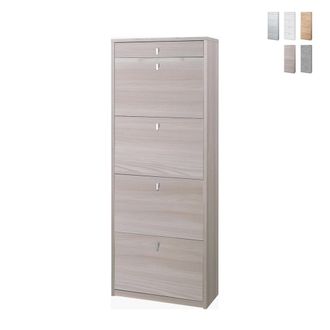 OEM Zapatero Con Cuatro Puertas Y Un Caj&oacute;n Superior Olmo Claro 63x29x H164 Cm