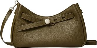 Tory Burch Tassen, Dames, Groen, ONE Size, Leer, Romy Ritssluiting Crossbody Tas