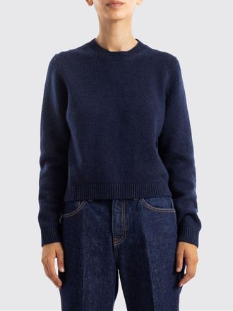 Khaite Maglia girocollo in puro cashmere con bordi a costine