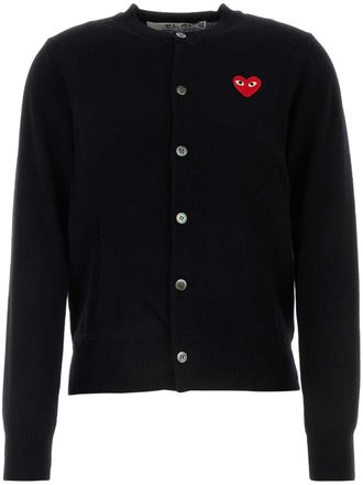 Comme Des Gar&ccedil;ons u Round-neck Cardigan Red Emblem Knit
