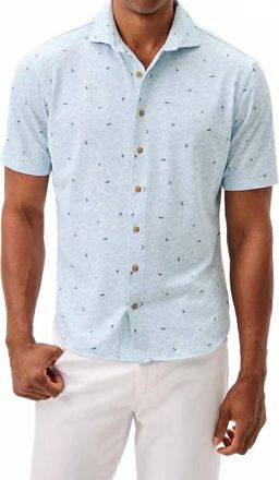 Johnnie-O Rowing Short Sleeve Button Down Shirt In White