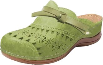 Generic ZWRXW Womens Mules & Clogs Comfortable Slip-On Closed Toe Clog Sandal Bohemian Hollow Out Wide Width Wedge Sandals Arch Support Outdoor Beach Slippers