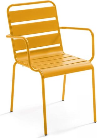 Oviala Sillón de jardín de metal amarillo