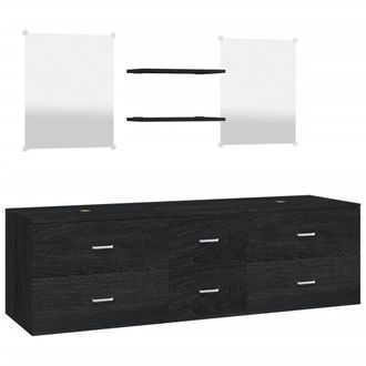 Berkfield Home 5 Piece Bathroom Furniture Set Black Engineered Wood