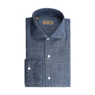 Barba Linnen Overhemd - Heren - Casual Overhemden - Blauw - 2XL - Linnen - Overhemden