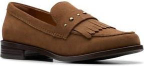 Clarks Hana Studded Loafer in Walnut Suede at Nordstrom Rack, Size 6.5