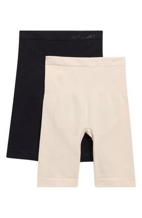 Lands End Contour Flex 2-Pack Mid Waist Flex Shaping Briefs in Pearl/Black at Nordstrom Rack, Size X-Large