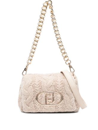 Liu Jo Kleine kabelgebreide schoudertas - Beige