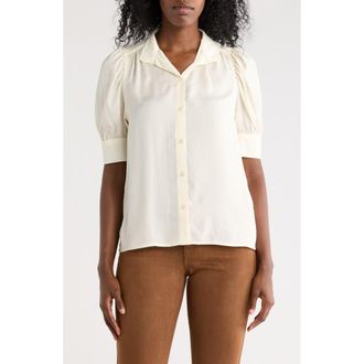 DKNY Puff Sleeve Button-Up Shirt in Eggnog at Nordstrom Rack, Size X-Small