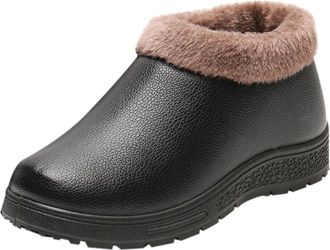 Generic Womens Winter Shoes Thick Cotton with Fleece Lining - Casual and Warm Boots Womens Winter Boots, black, 8.5 UK