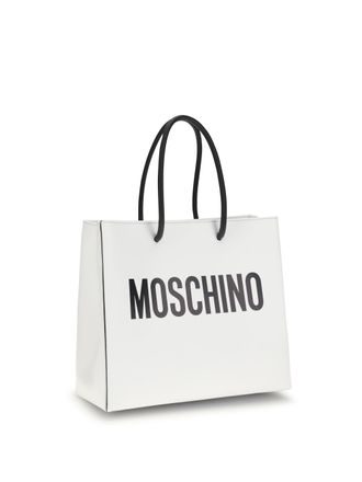 Moschino Womens Leather Bag Bianco Calf Bos Taurus Handbags Hand