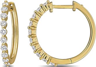 Mimi & Max Created Forever 5/8ct TW Lab-Grown Diamond Hoop Earrings Yellow Plated Sterling Silver