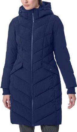 Bernardo Hooded Walker Coat in Navy at Nordstrom Rack, Size Small