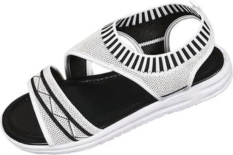 Generic Flat Sandals for Women Breathable Summer Sandals Round Toe Stylish Versatile Comfortable Cushion Casual Strappy Sandal Outdoor Beach