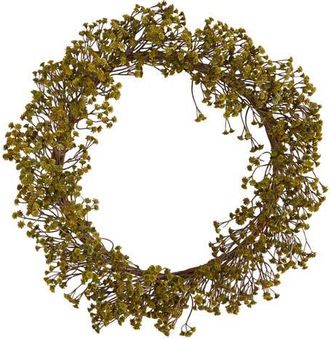 Nearly Natural 20-in Autumn Gypsophila Artificial Wreath in Green at Nordstrom
