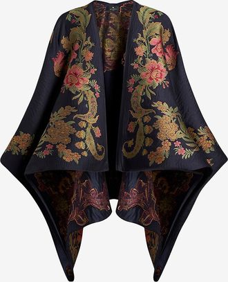 Etro Gebl&uuml;mtes Woll-Jacquard-Cape