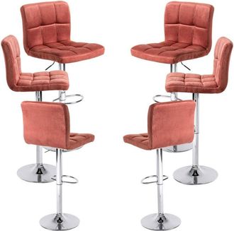 Regalos Miguel Packs Taburetes Cocina - Pack 6 Taburetes Casper Terciopelo - Rosa
