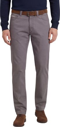 Meyer pantalon Meyer Dublin katoen effen grijs normale fit