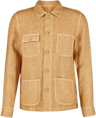 120% Lino linen shirt jacket - men - Linen/Flax - S - Neutrals