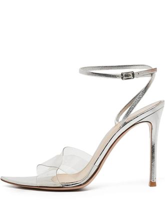 Gianvito Rossi 100mm leather sandals - women - Calf Leather/Calf Leather/Calf Leather/PVC/PVC - 37 - Neutrals