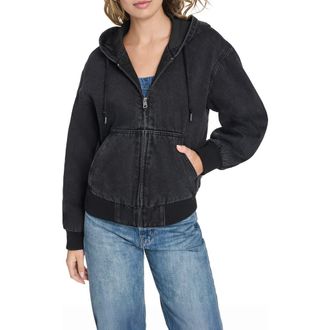 Levi's Cotton Zip Work Hoodie in Black Denim at Nordstrom Rack, Size Medium