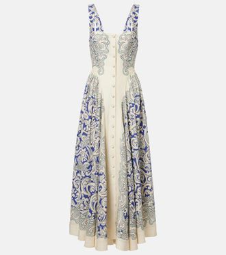Alemais Al&eacute;mais Printed linen-blend dress