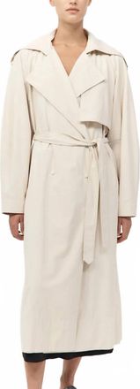 St.Agni Modern Relaxed Trench Coat In Beige