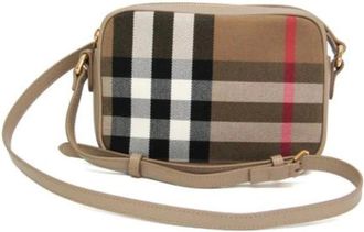 Burberry Pre-owned Cross Body Bags, female, Beige, Size: ONE SIZE Pre-owned Cotton Shoulder Bag
