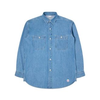 Edwin Denim Overhemden - Heren - Spijkeroverhemden - Blauw - S - Denim - Overhemden