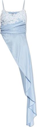 Moschino Asymmetrische satijnen top - Dames - Tops zonder mouwen - Blauw - M - Satijn - Tops
