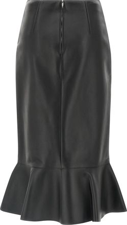 Fendi Nappa Peplum Skirt - Black
