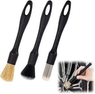 OEM Set Di 3 Spazzole Per La Pulizia Dellauto: Spazzole Morbide Antipolvere Per Interni Ed Esterni, Adatte Per Cruscotto, Tappezzeria, Cerchioni E Altre A