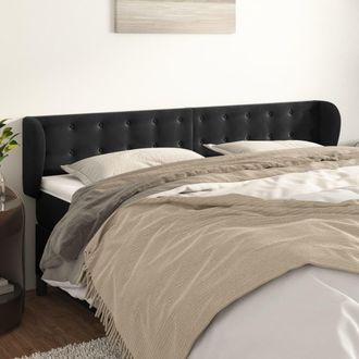 vidaXL Cabecero De Terciopelo Negro 183x23x78/88 Cm Vidaxl