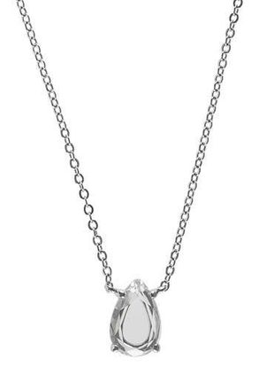 Kenneth Jay Lane CZ Pear Pendant Necklace in Clear/silver at Nordstrom Rack